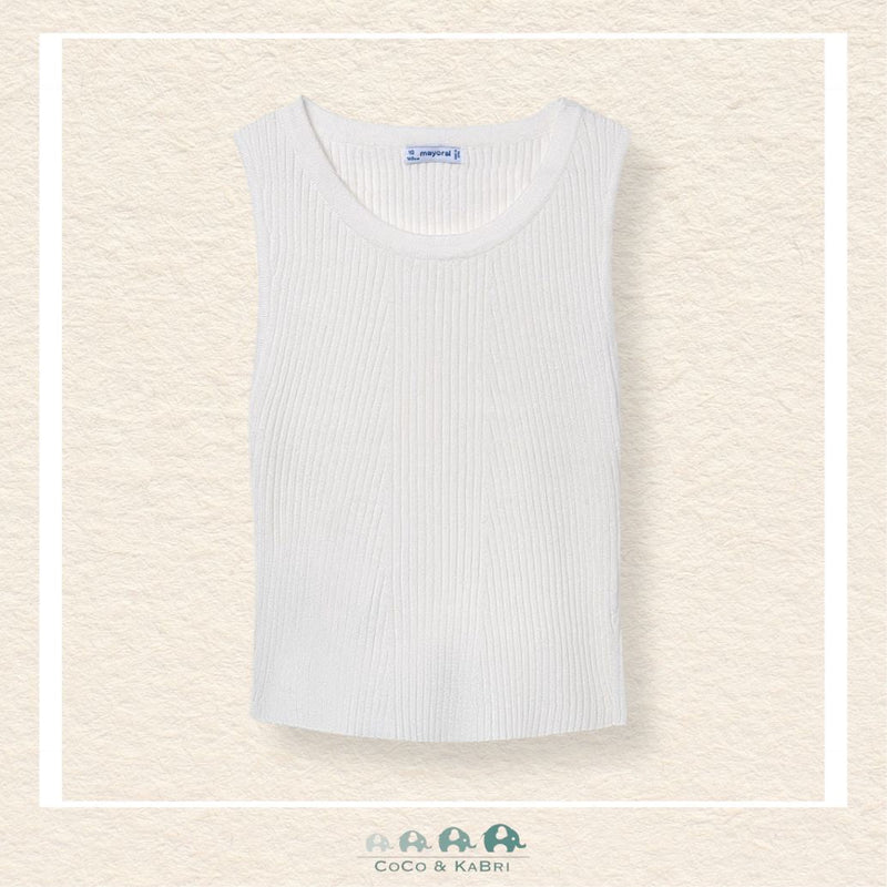 Front view of Mayoral Girl Open Back Top in a silky-smooth viscose blend for girls and teens | Canada