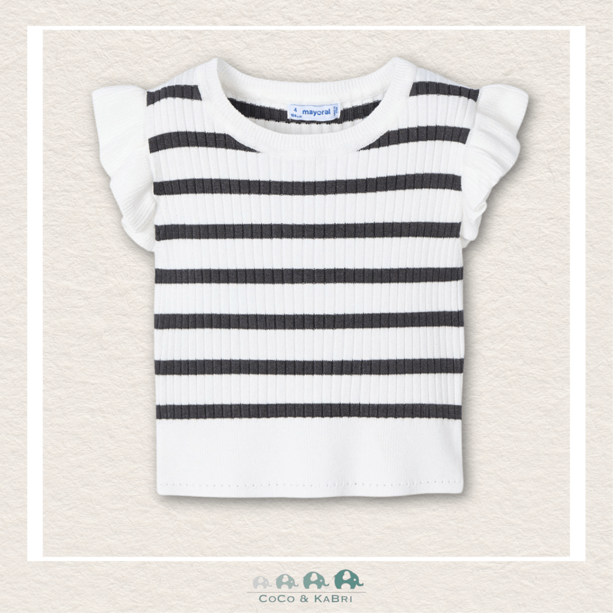 Mayoral Girls Black & White Ribbed Top, CoCo & KaBri Children's Boutique