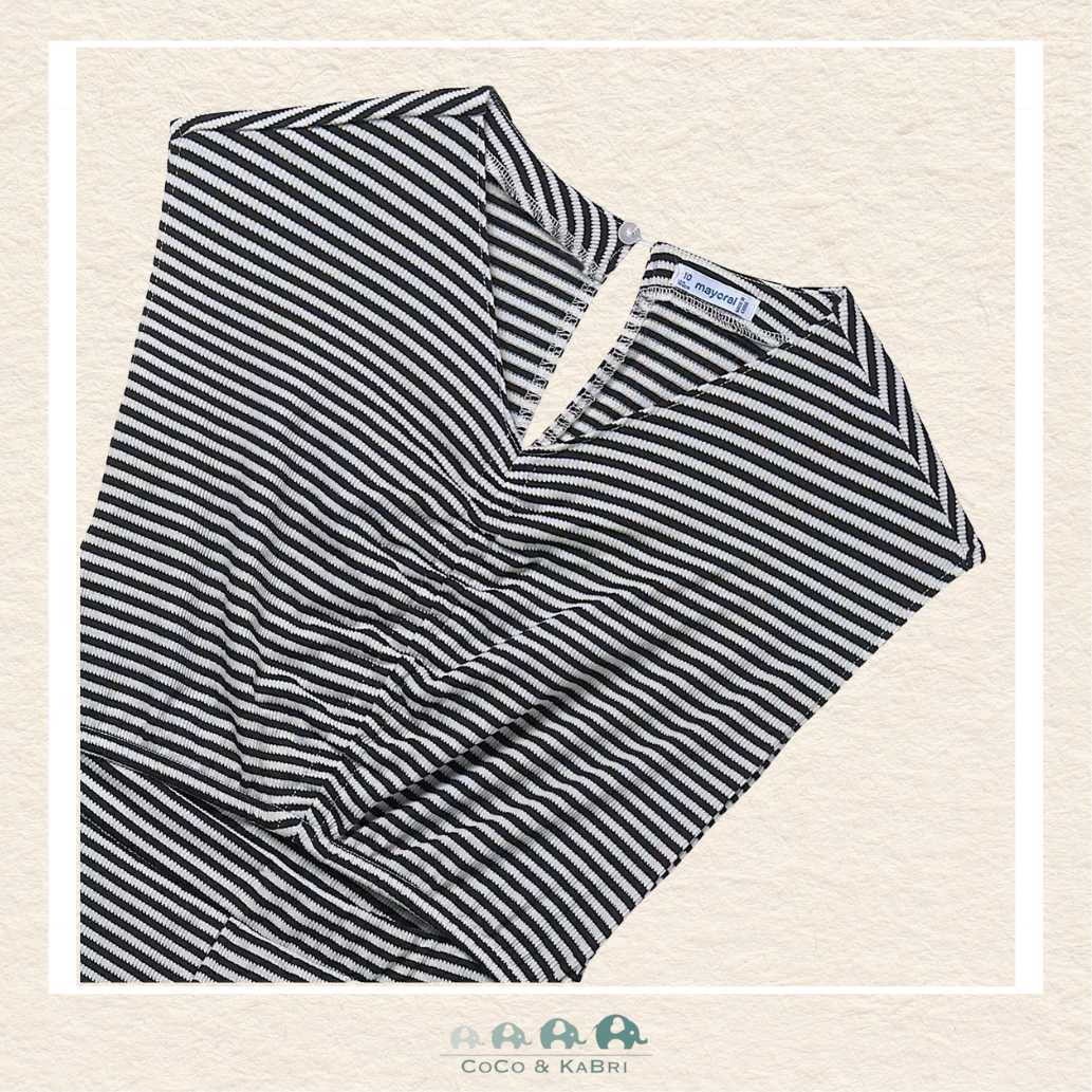 Close-up of Mayoral black and white striped fabric showing the lightweight texture and quality | Canada