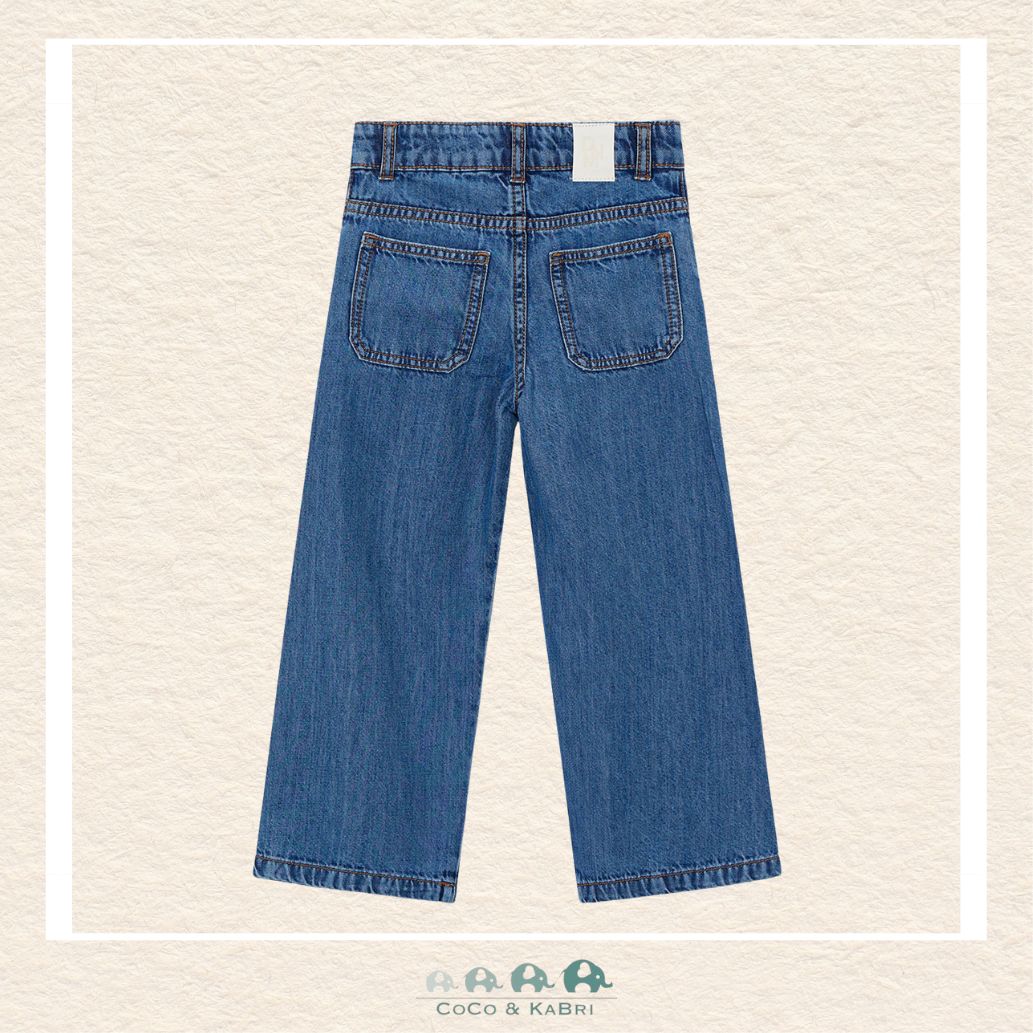 Back view of Mayoral Girls Relaxed Wide Leg Denim showing the comfortable, fluid drape | Canada