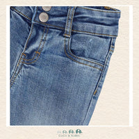Close-up of Mayoral flared denim fabric showing the authentic texture and durable cotton weave | Canada