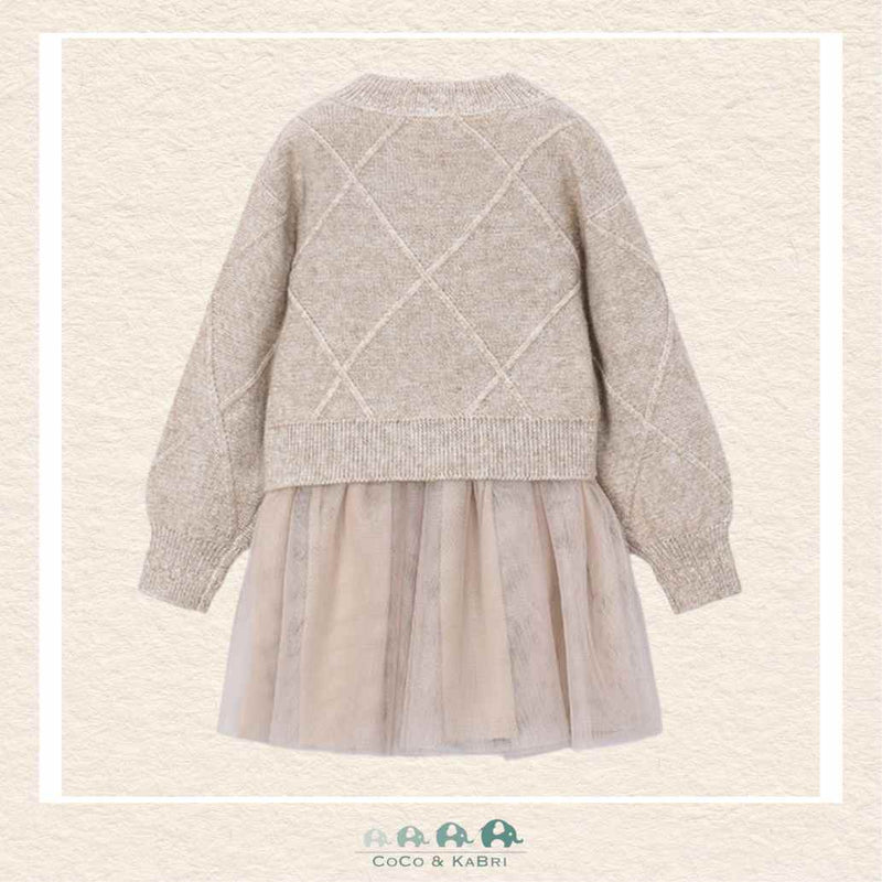 Mayoral Girls: Knit Dress- Beige, CoCo & KaBri Children's Boutique, Brooks Alberta Canada