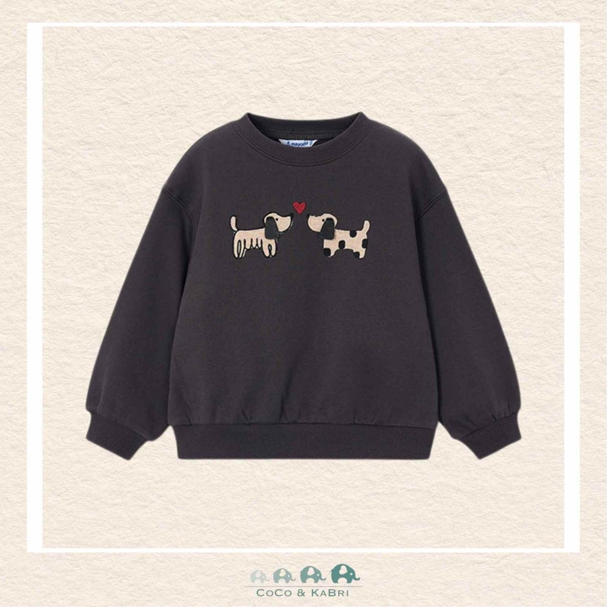 Mayoral: Girls Puppy Pullover - Coal, CoCo & KaBri Children's Boutique, Brooks Alberta Canada