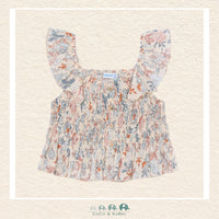 Front view of Mayoral girls floral short sleeve top in soft 100% cotton for sizes 2-10 | Canada
