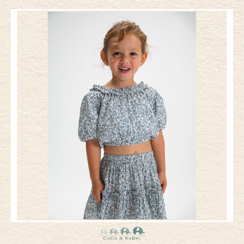 Mayoral: Girls Sky Blue Dobby Top, CoCo & KaBri Children's Boutique
