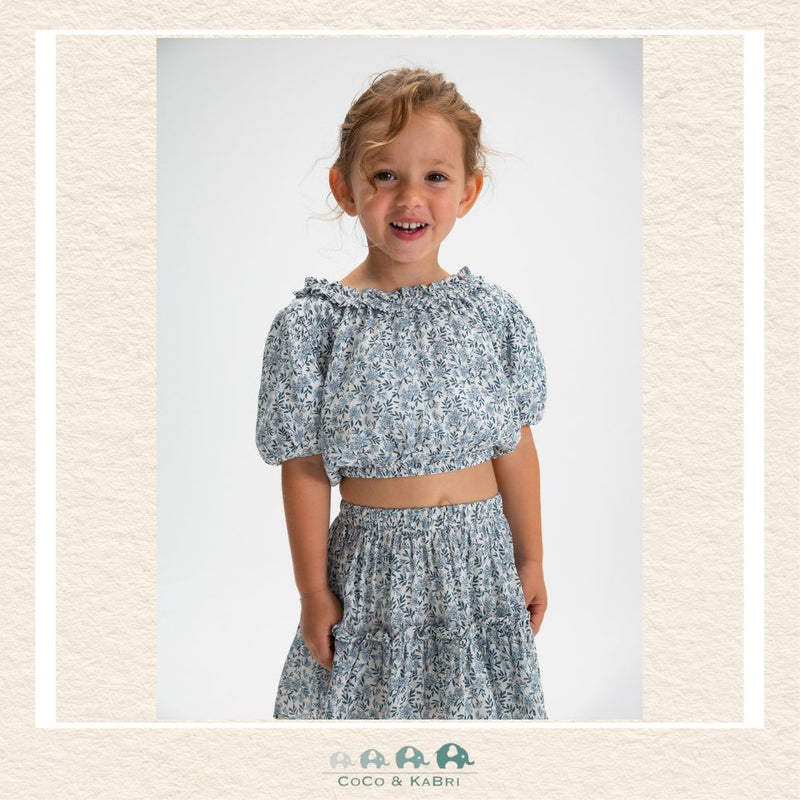 Mayoral: Girls Sky Blue Dobby Top, CoCo & KaBri Children's Boutique