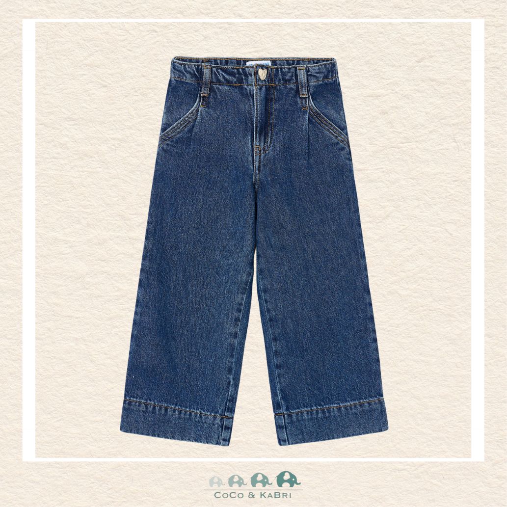 Mayoral: Girls Wide Leg Dark Denim Pants, CoCo & KaBri Children's Boutique
