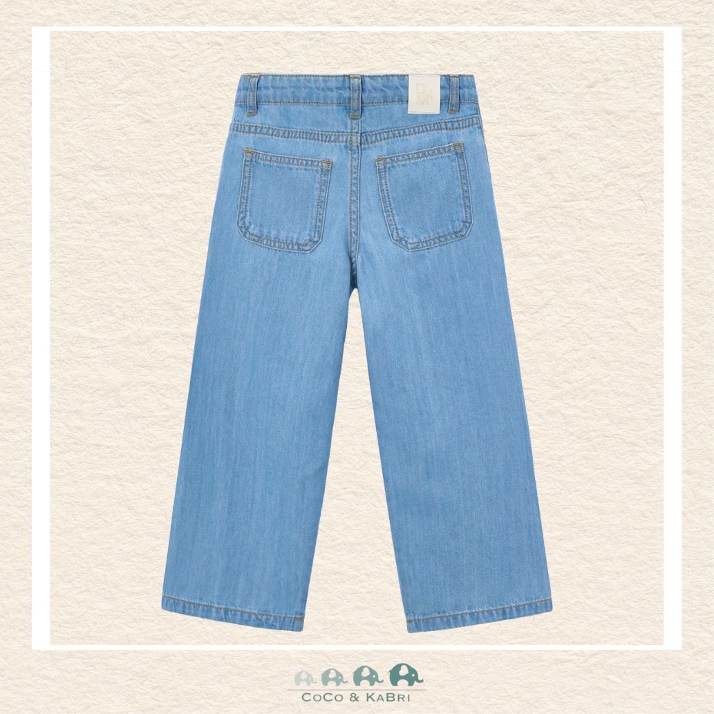 Back view of Mayoral Girls Wide Leg Denim Pants showing the polished fit and high-quality construction | Canada