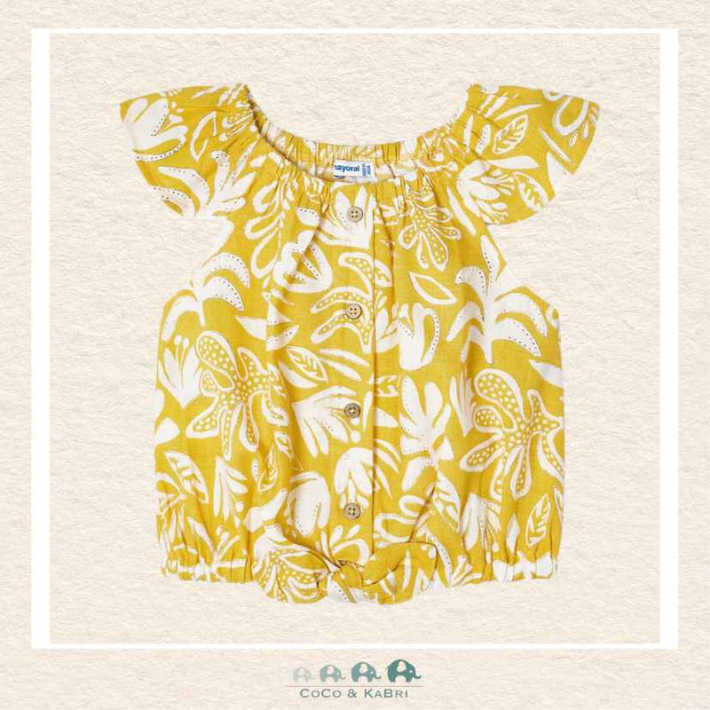 Mayoral: Girls Yellow Tropical Top, CoCo & KaBri Children's Boutique