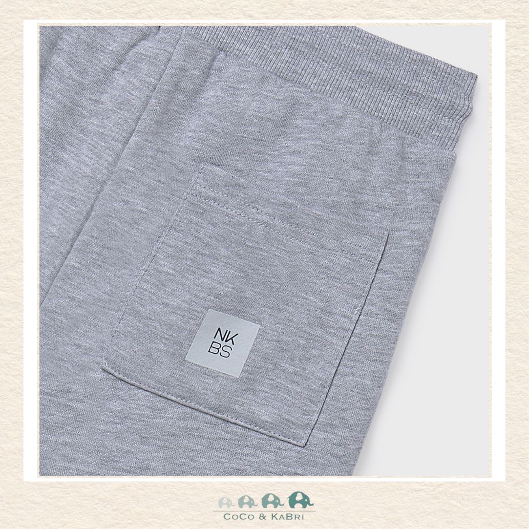 Close-up of Mayoral fabric showing the premium heather gray texture and soft-stretch boutique finish | Canada