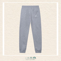 Back view of Mayoral boys heather gray joggers showing the high-quality tailoring and reinforced active-ready construction | Canada