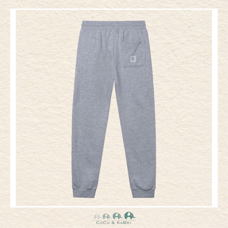 Back view of Mayoral boys heather gray joggers showing the high-quality tailoring and reinforced active-ready construction | Canada