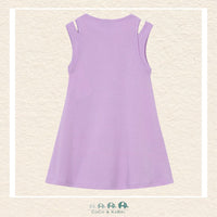 Back view of Mayoral girls lilac dress showing the high-quality cotton finish and comfortable fit | Canada
