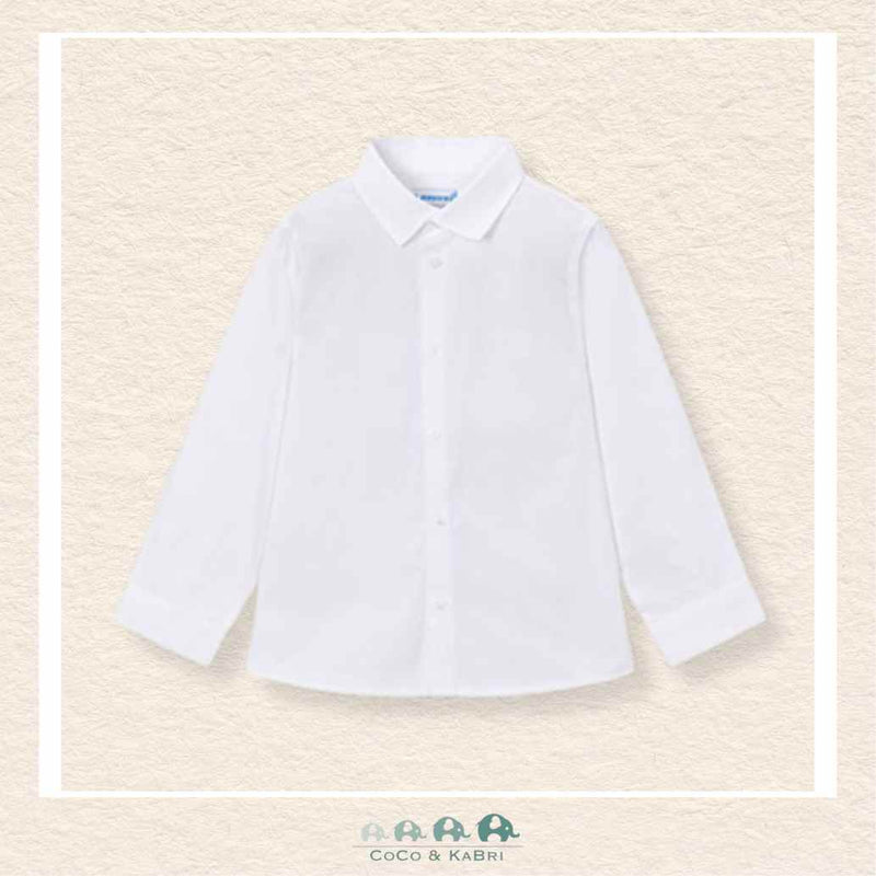 Mayoral Long Sleeve Dress Shirt - White, CoCo & KaBri Children's Boutique, Brooks Alberta Canada