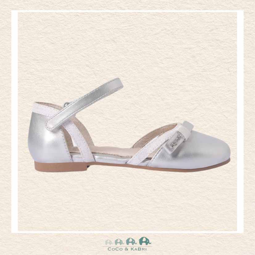 Mayoral: Metallic Silver Ballet Flats, CoCo & KaBri Children's Boutique