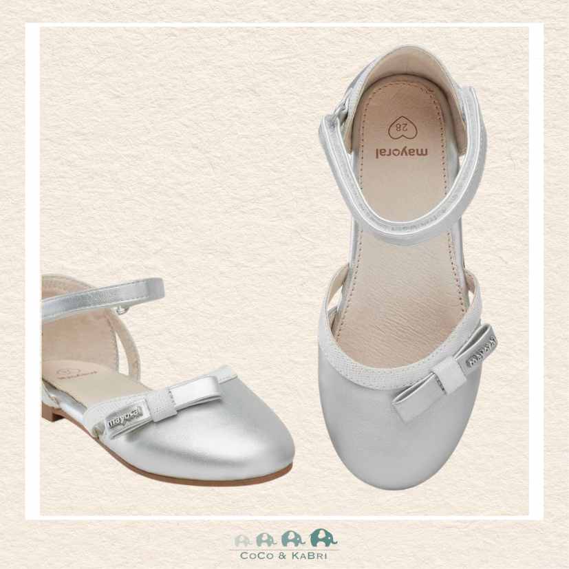 Mayoral: Metallic Silver Ballet Flats, CoCo & KaBri Children's Boutique