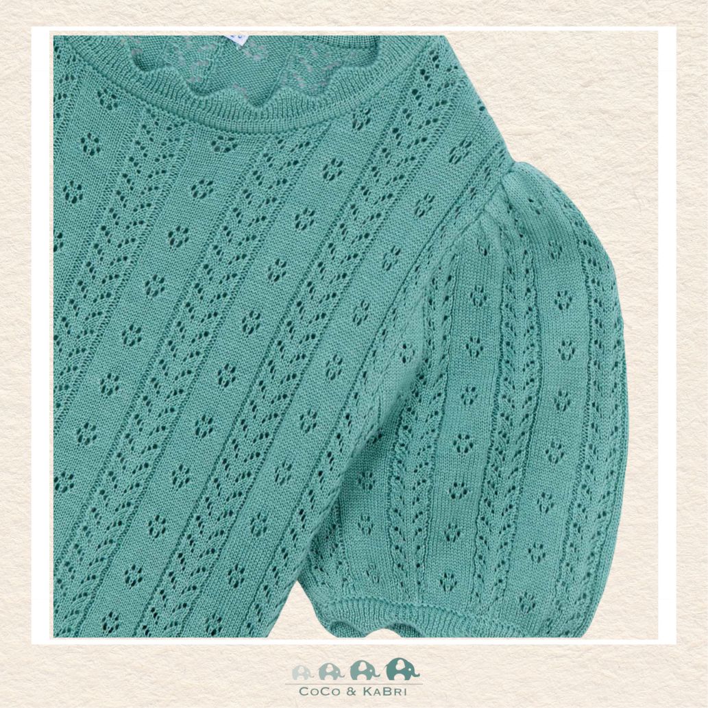 Close-up of Mayoral mint fabric showing the exceptionally soft Lyocell texture and gentle knit finish | Canada