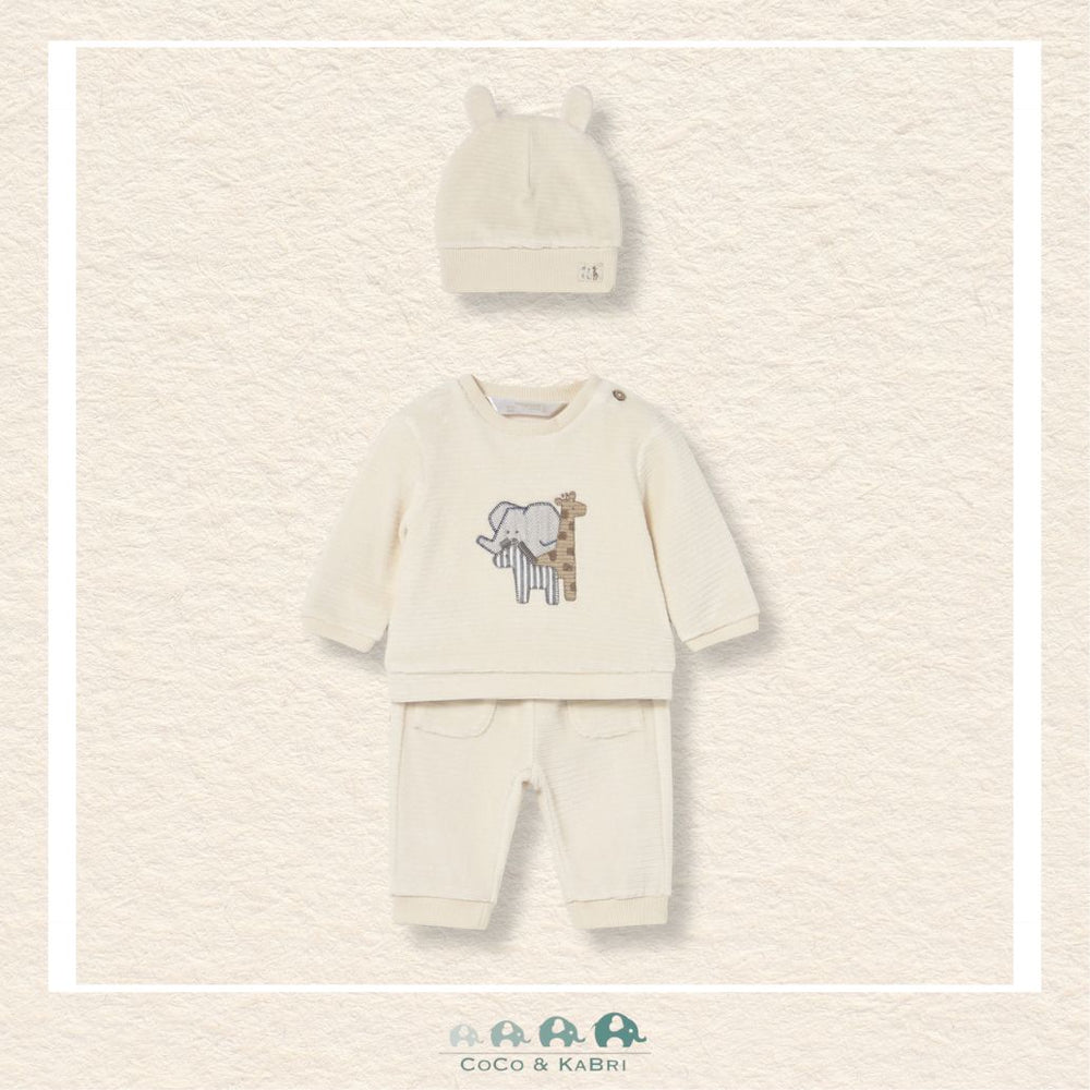 Mayoral Newborn 3‑Piece Set – Sweatshirt, Pants Hat – CoCo KaBri