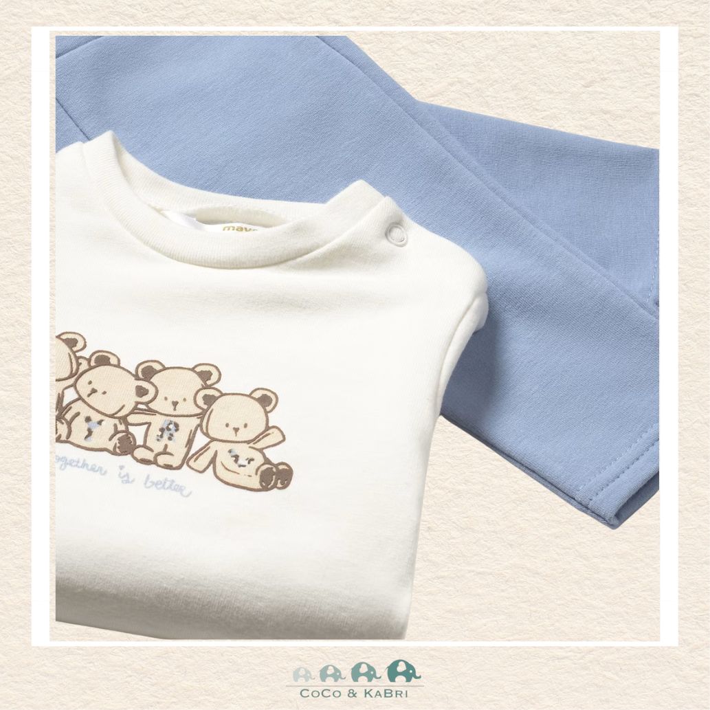 Mayoral Newborn Girl 3 - Piece Set – Hoodie, Vest & Pants - Blue, CoCo & KaBri Children's Boutique