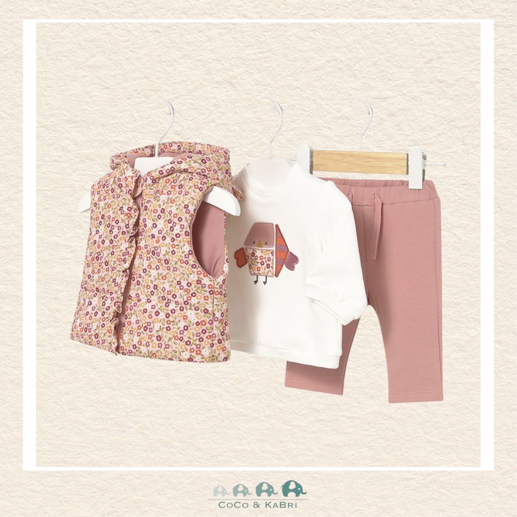 Mayoral Newborn Girl 3 - Piece Set – Hoodie, Vest & Pants, CoCo & KaBri Children's Boutique
