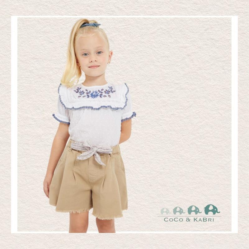 *Mayoral: Printed Belted Sustainable Cotton Shorts Girl, Girls Shorts, CoCo & KaBri, Children's Boutique