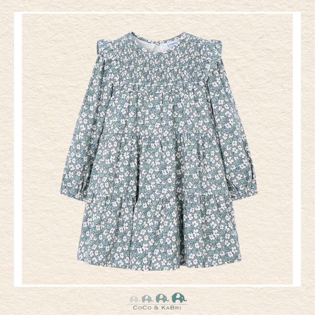 Mayoral: Printed Sage Dress, CoCo & KaBri Children's Boutique