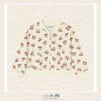 Front view of Mayoral Girls cherry zip up Sweatshirt 
