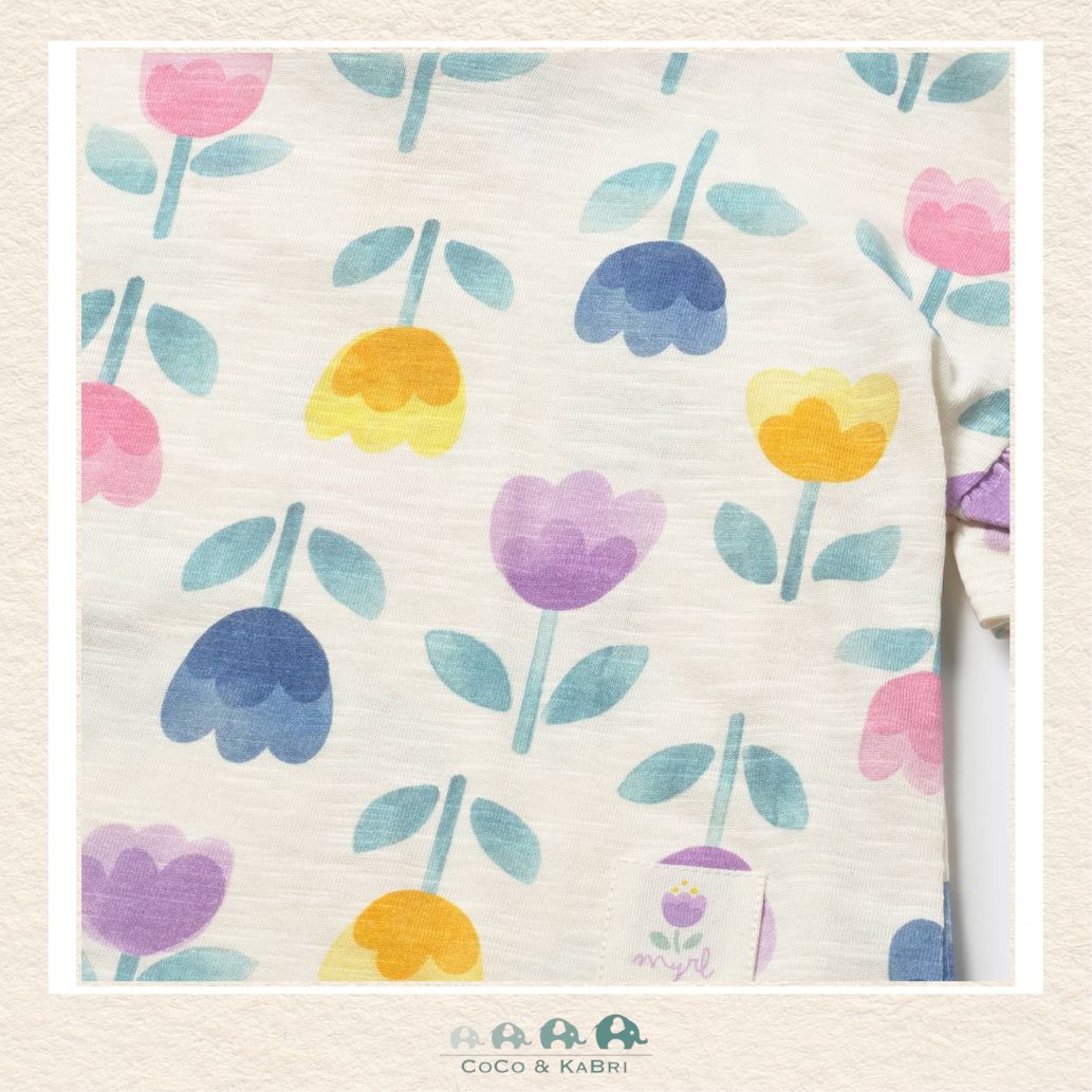 Close-up of Mayoral fabric showing the premium tulip floral print and soft natural cotton texture | Canada
