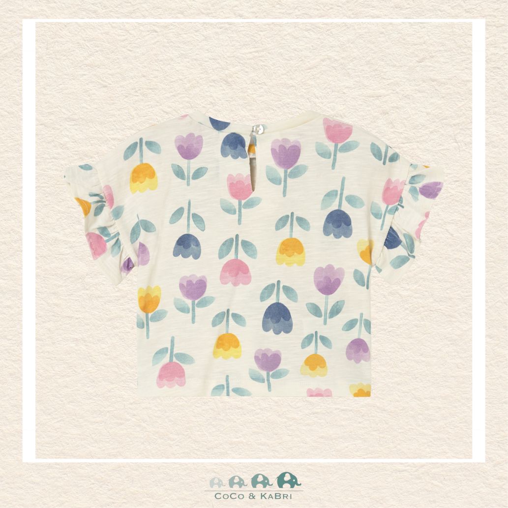 Back view of Mayoral girls tulip tee showing the high-quality tailoring and durable 100% cotton construction | Canada