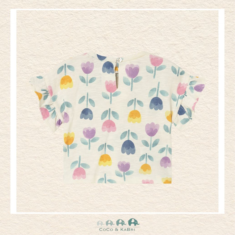 Back view of Mayoral girls tulip tee showing the high-quality tailoring and durable 100% cotton construction | Canada