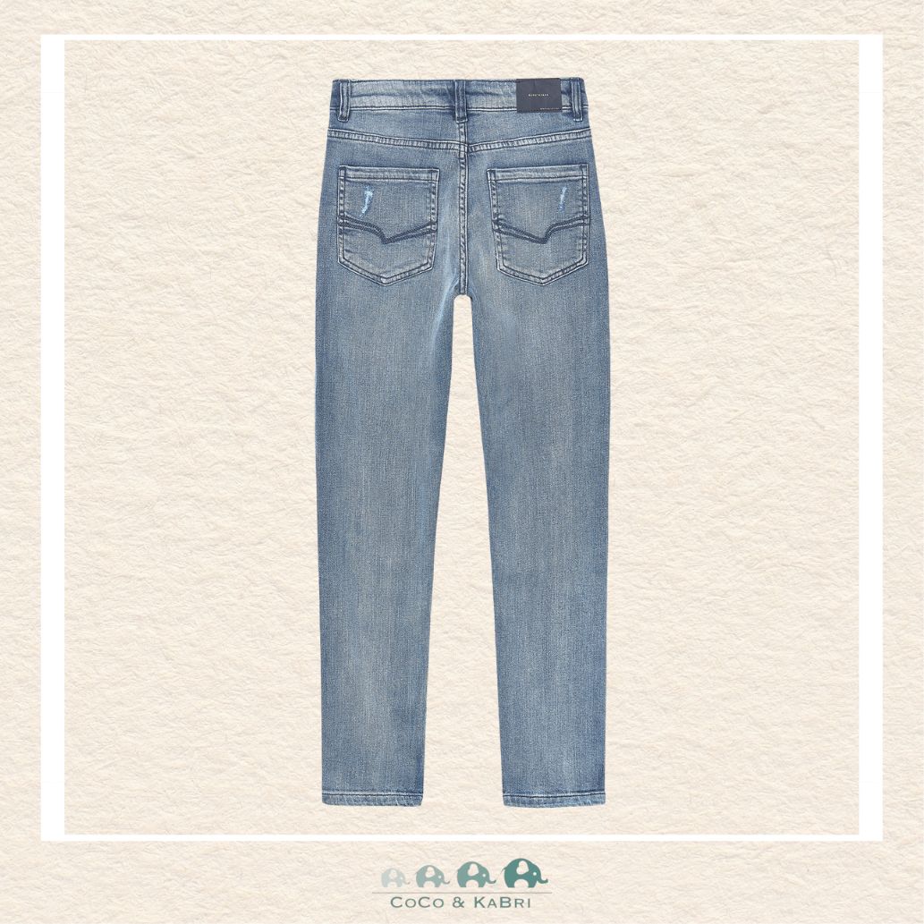 Back view of Mayoral Youth Boys Light Wash Jeans showing high-quality durable construction | Canada