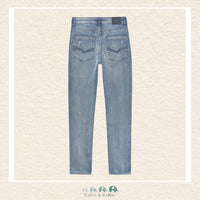 Back view of Mayoral Youth Boys Light Wash Jeans showing high-quality durable construction | Canada