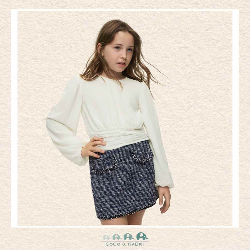 Mayoral: Youth Girls Cream Gauze Blouse, CoCo & KaBri Children's Boutique, Brooks Alberta Canada