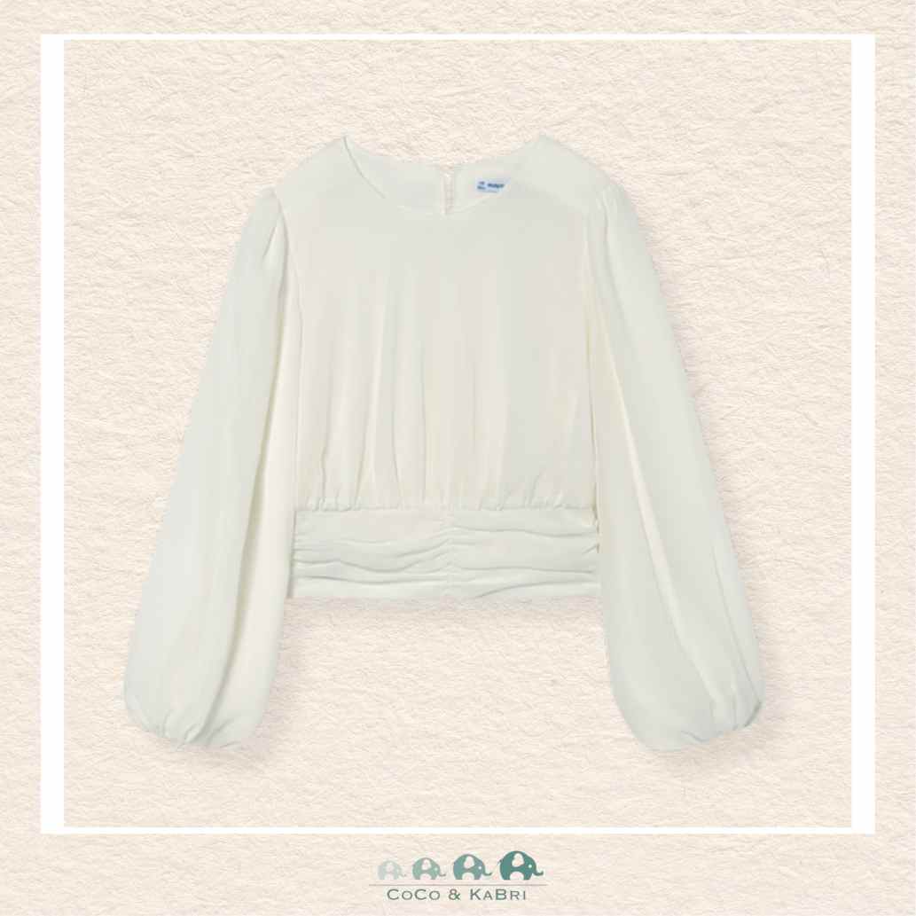 Mayoral: Youth Girls Cream Gauze Blouse, CoCo & KaBri Children's Boutique, Brooks Alberta Canada