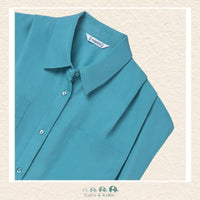 Close-up of Mayoral jade blouse fabric showing the silky texture and high-quality finish | Canada