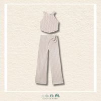 Front view of Mayoral girls coral two-piece coordinated set in soft cotton-rich fabric | Canada