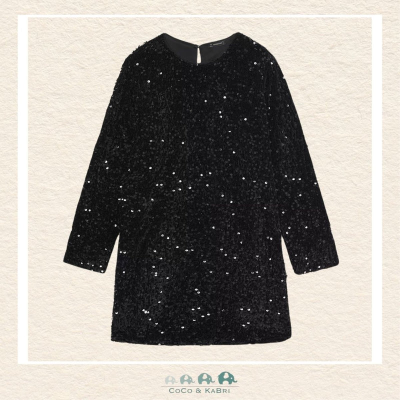 Mayoral: Youth Girls Velvet Sequin Dress - Black, CoCo & KaBri Children's Boutique, Brooks Alberta Canada