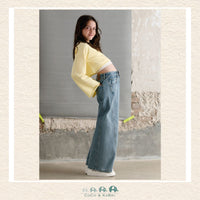 Mayoral Youth Girls yellow pullover and tank top set on model showing the vibrant 2-in-1 layered look | Canada