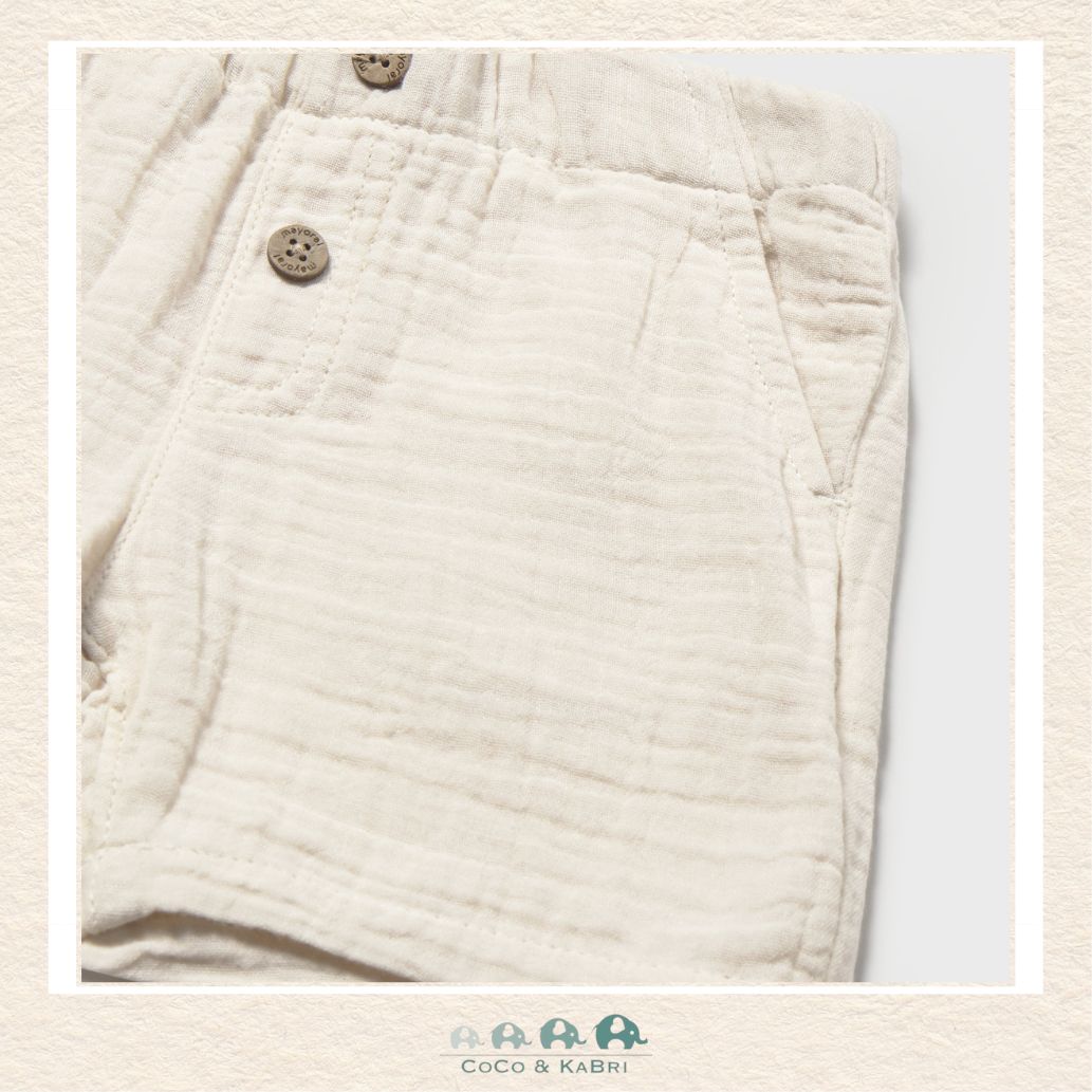 Close-up of Mayoral fabric showing the premium soft cotton texture and sophisticated neutral boutique finish | Canada
