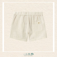 Back view of Mayoral boys Bermuda shorts showing the high-quality tailoring and durable natural fiber construction | Canada