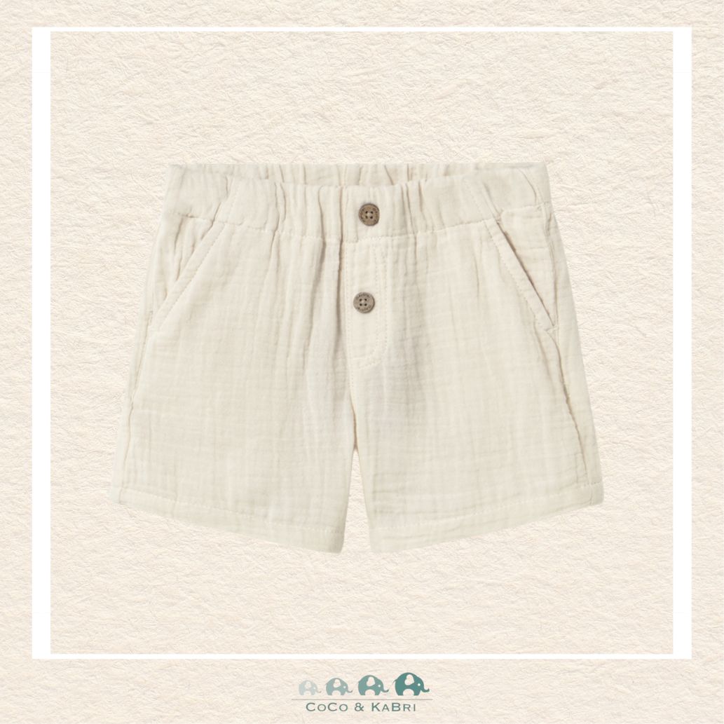 Front view of Mayoral boys wide-leg shorts featuring a 100% cotton Bermuda silhouette for sizes 6M-18M | Canada