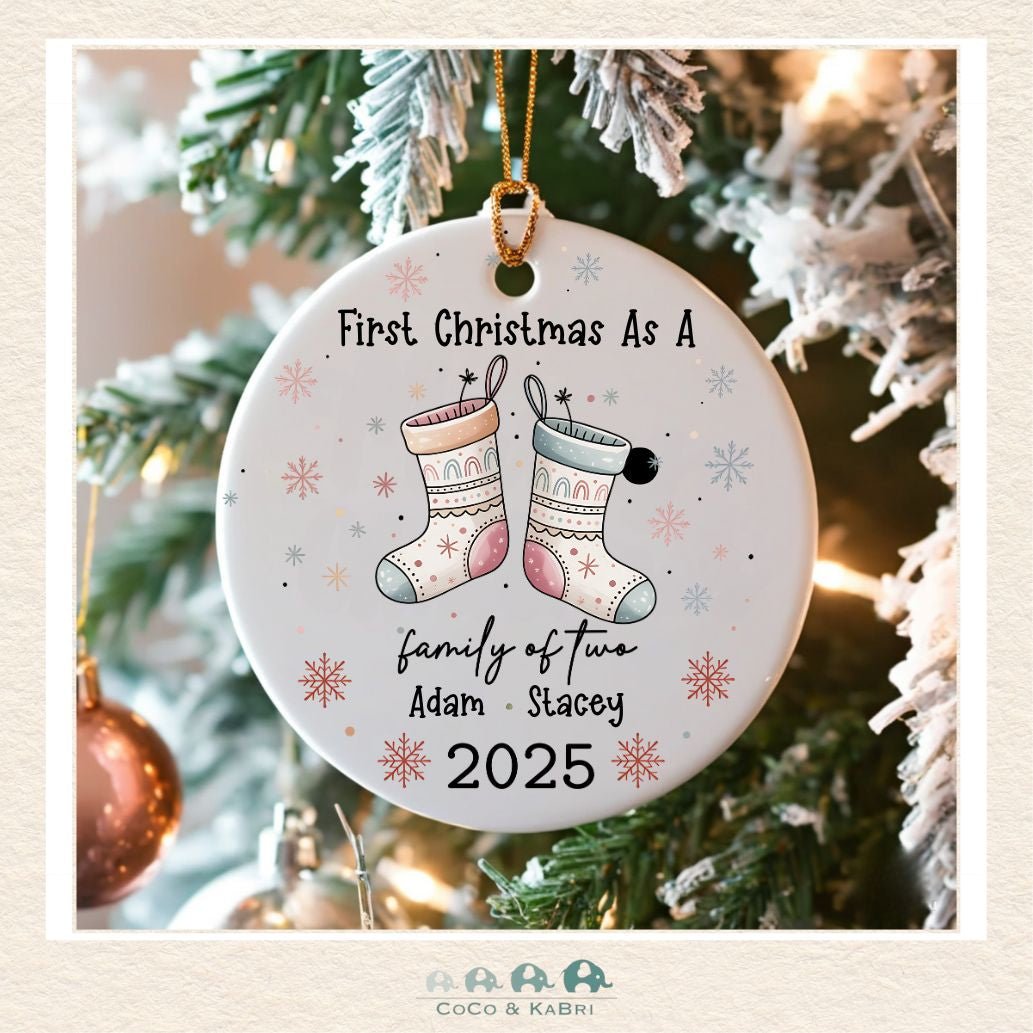 MDF Ornament - First Christmas as Family of 2, CoCo & KaBri Children's Boutique