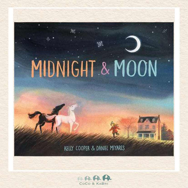 Midnight and Moon hardcover by Kelly Cooper featuring a young girl and a blind horse in a beautifully illustrated landscape