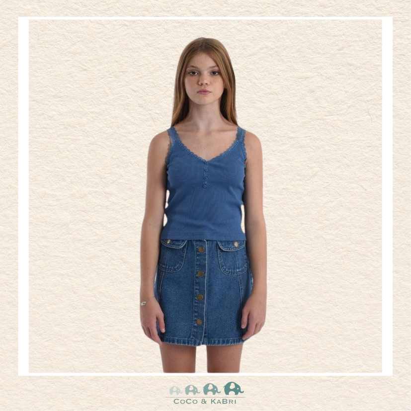 Mini Molly Jersey Denim Blue Tank Top, CoCo & KaBri Children's Boutique