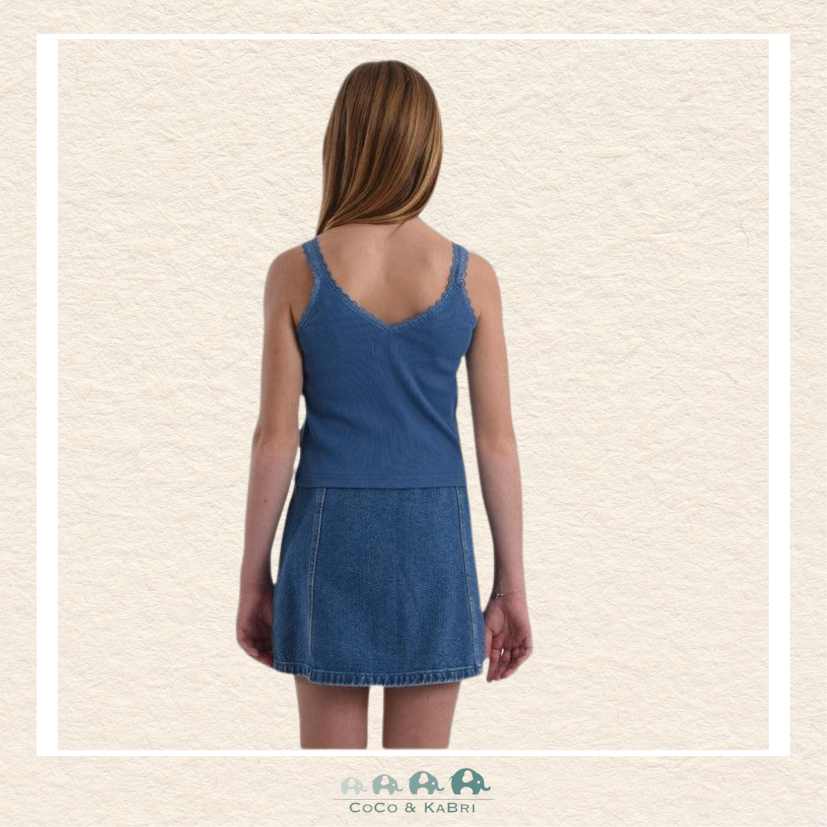 Mini Molly Jersey Denim Blue Tank Top, CoCo & KaBri Children's Boutique