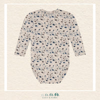 Back view of the puppy face diaper shirt demonstrating the clean, smooth finish of the premium cotton-rich knit fabric