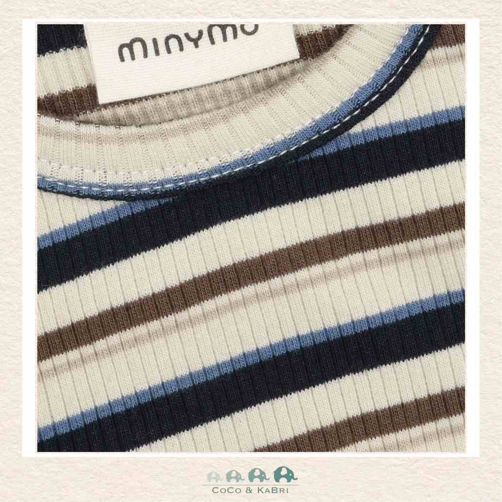 Minymo Baby Boy T-Shirt - Ribbed Dark Sapphire, CoCo & KaBri Children's Boutique, Brooks Alberta Canada