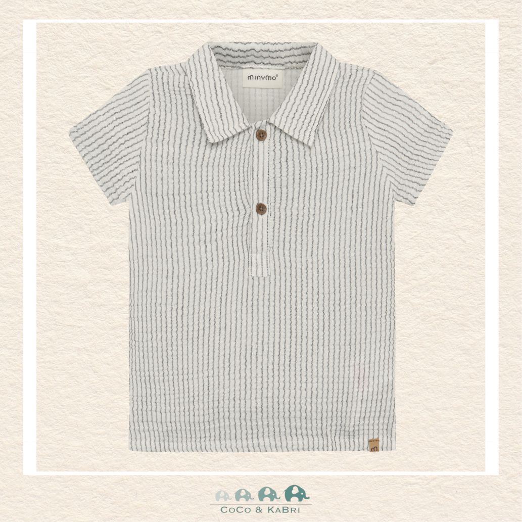 Minymo: Baby Boy Vertical Stripe Shirt, CoCo & KaBri Children's Boutique, Brooks Alberta Canada