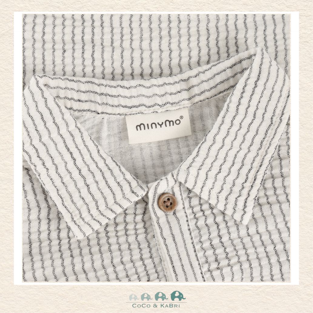 Minymo: Baby Boy Vertical Stripe Shirt, CoCo & KaBri Children's Boutique, Brooks Alberta Canada