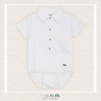 Minymo: Baby Boy White Polo Diaper Shirt, CoCo & KaBri Children's Boutique